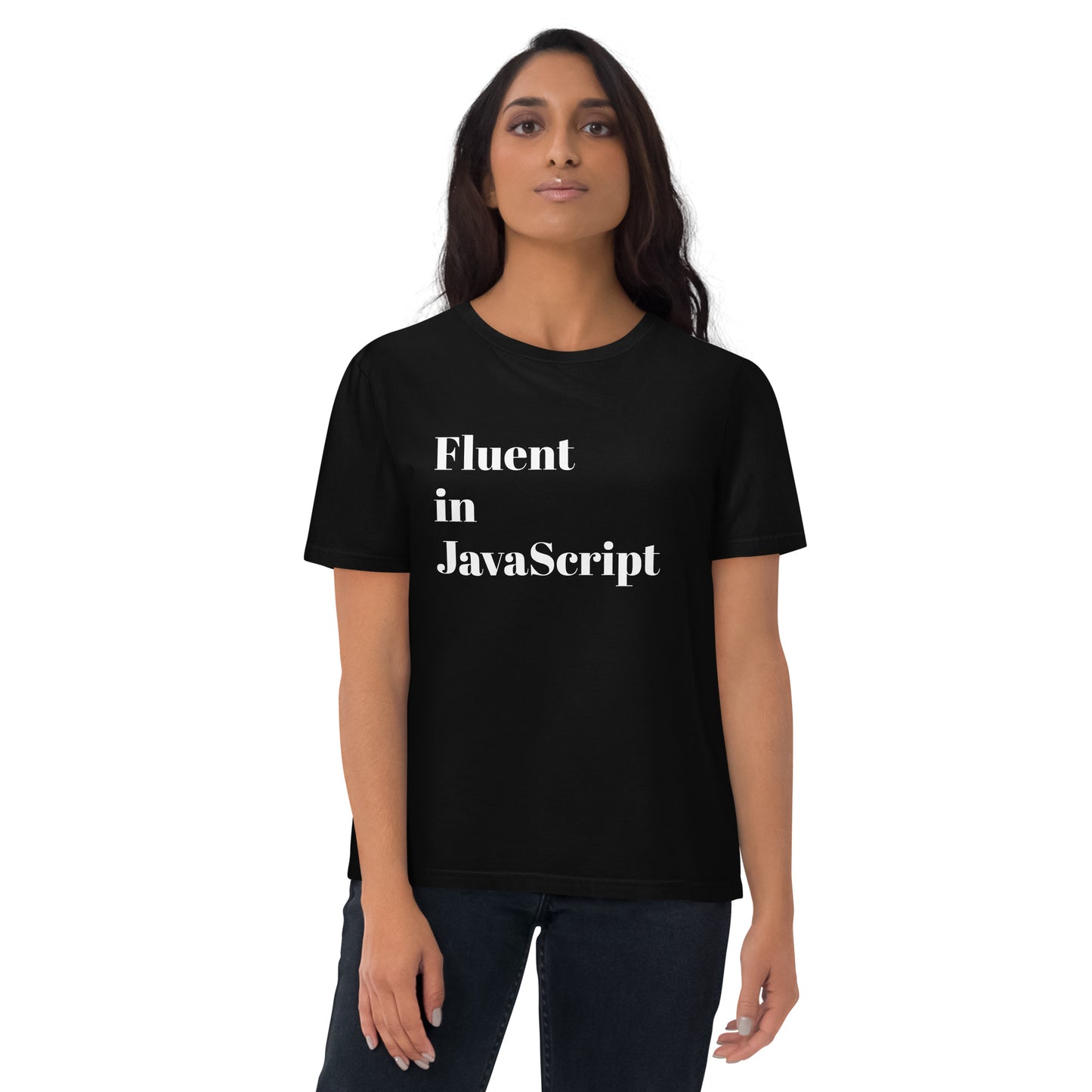 Fluent in JavaScript Unisex organic cotton t-shirt