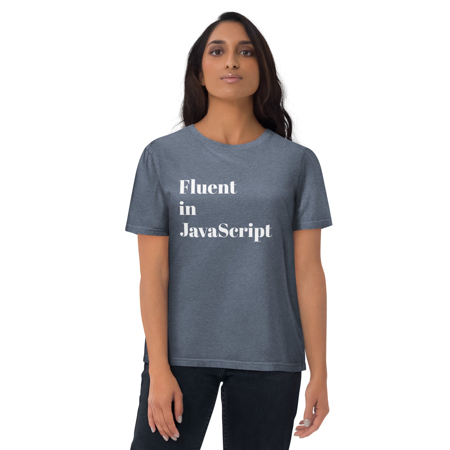 Fluent in JavaScript Unisex organic cotton t-shirt