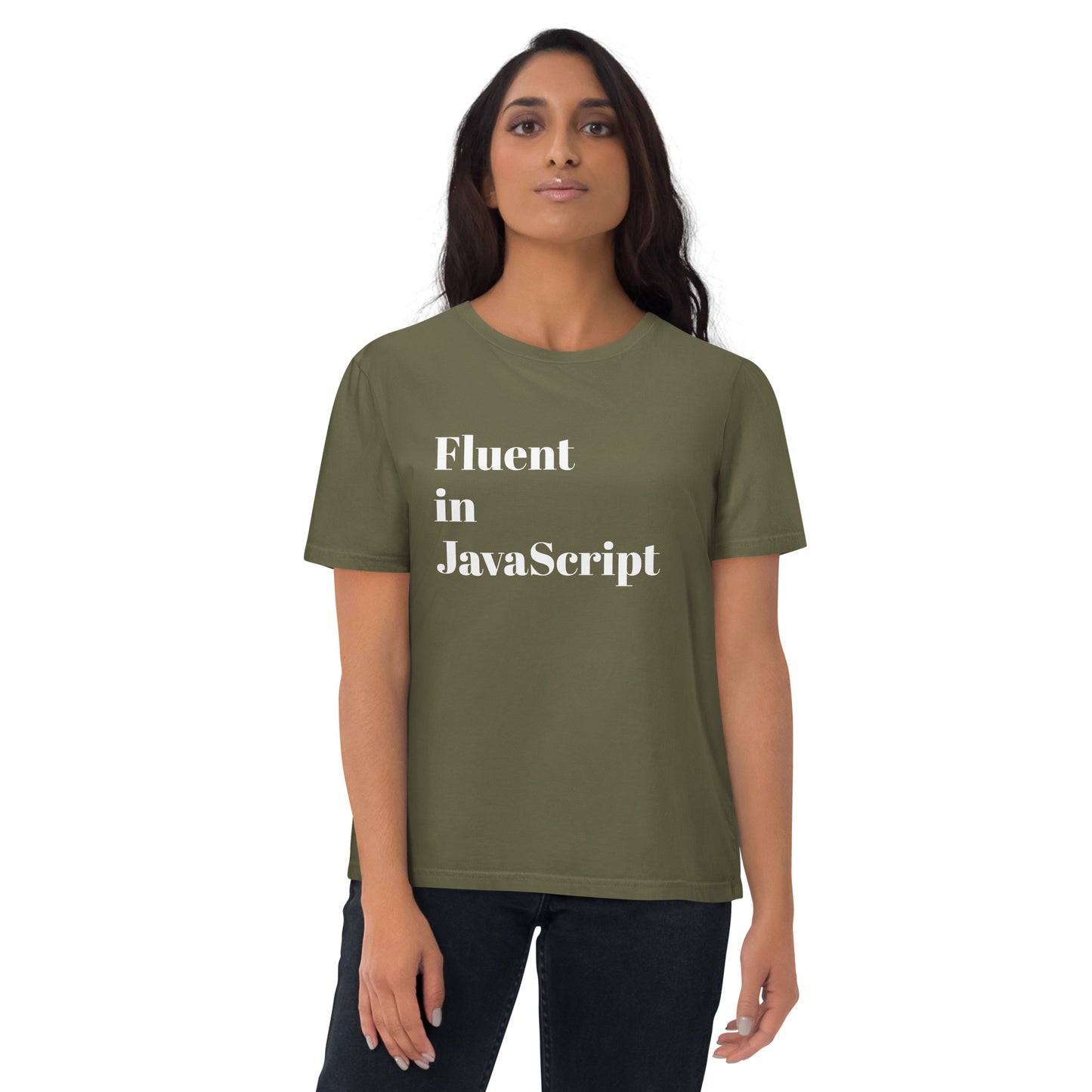 Fluent in JavaScript Unisex organic cotton t-shirt