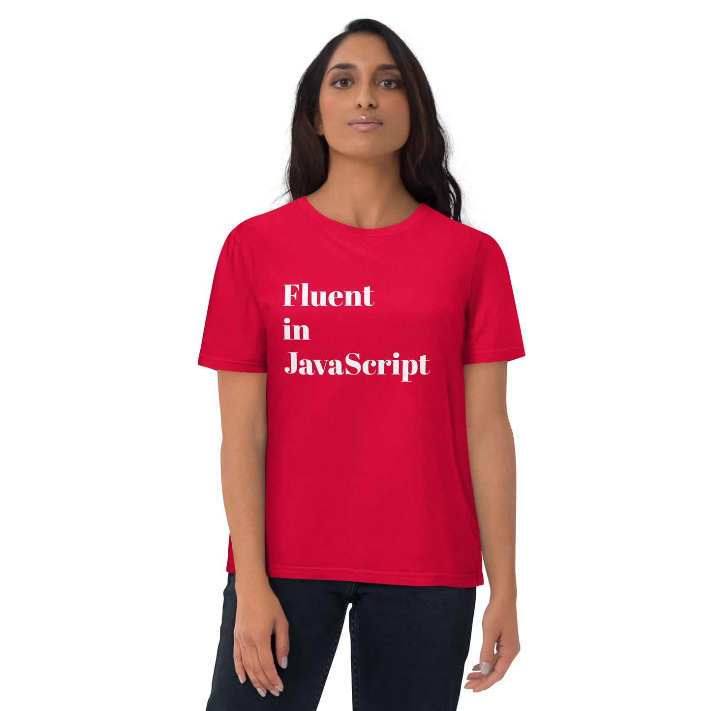 Fluent in JavaScript Unisex organic cotton t-shirt