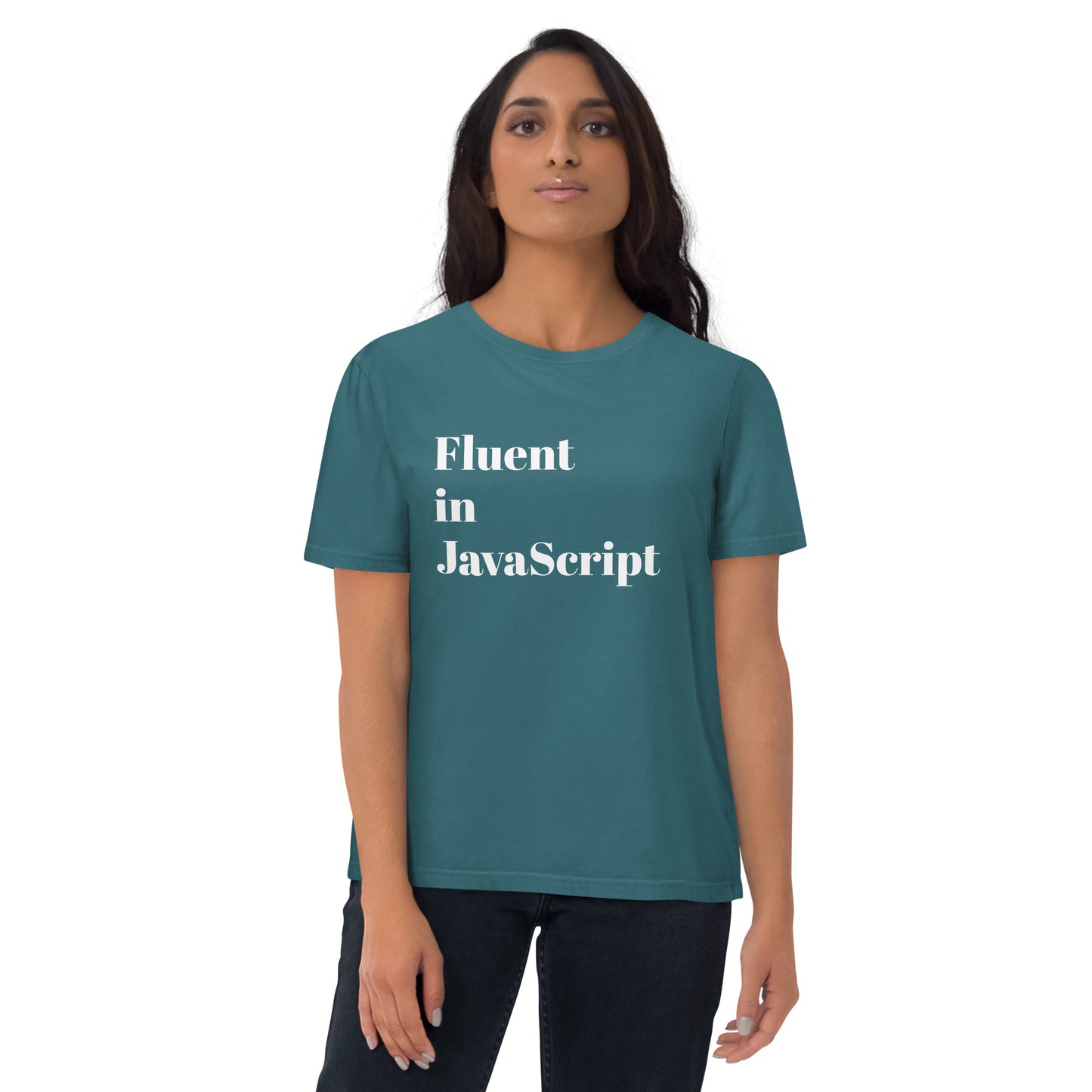Fluent in JavaScript Unisex organic cotton t-shirt