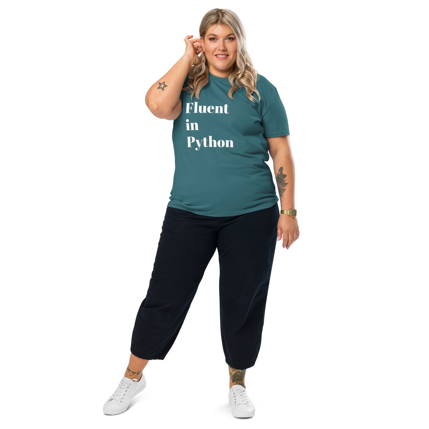 Camiseta unisex de algodón orgánico Fluent in Python