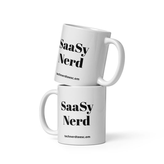 SaaS Nerd White Glossy Mug