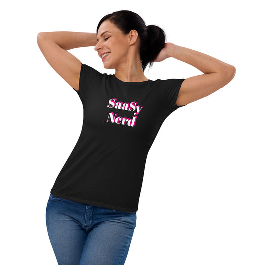T-shirt à manches courtes pour femmes SaaSy Nerd - Pink Shadow