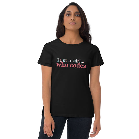 Girl Who Codes Tee-shirt à manches courtes pour femmes - Différentes couleurs