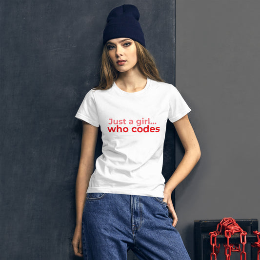 Girl Who Codes T-shirt blanc à manches courtes pour femmes